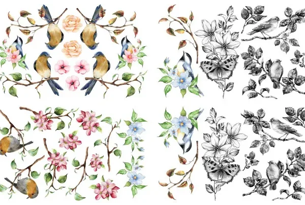 Birds Blossoms and Branches | Belles & Whistles Decor Transfer