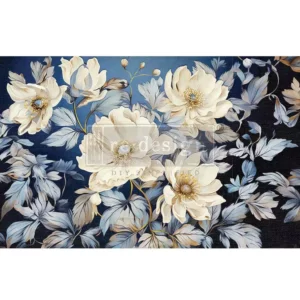 Cerulean Blooms | Redesign With Prima Decoupage Paper | 19X30