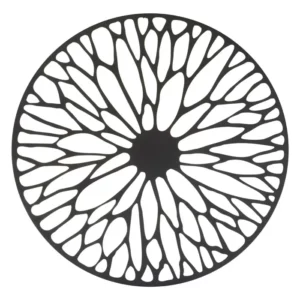 Trento Large Black Floral Design Wall Art
