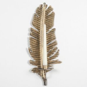 Gold Feather Candle Sconce