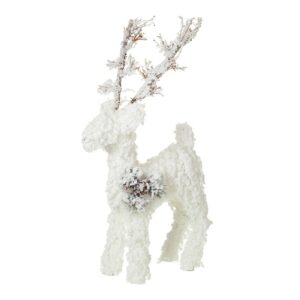 Large/Medium Snowy Standing Deer