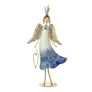 Standing Angel Holding Cut-Out Heart