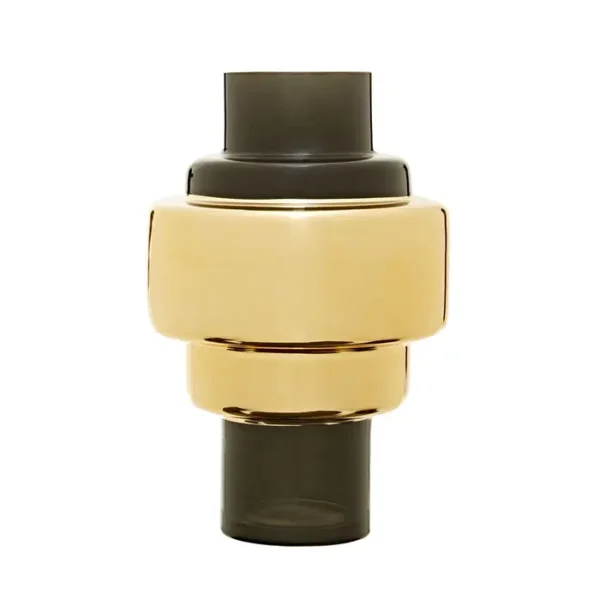 Cayden Large Smoked Black And Gold Vase - Image 2