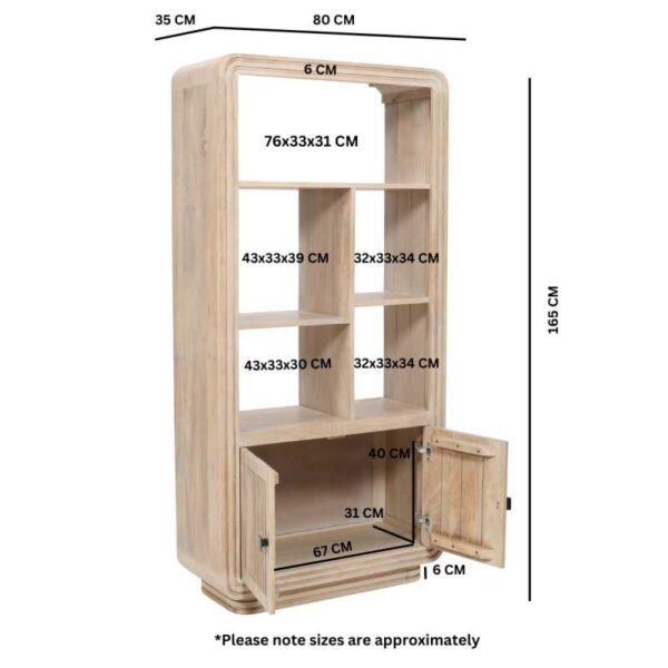 Hudson Carved Mango Wood Bookcase - Image 3
