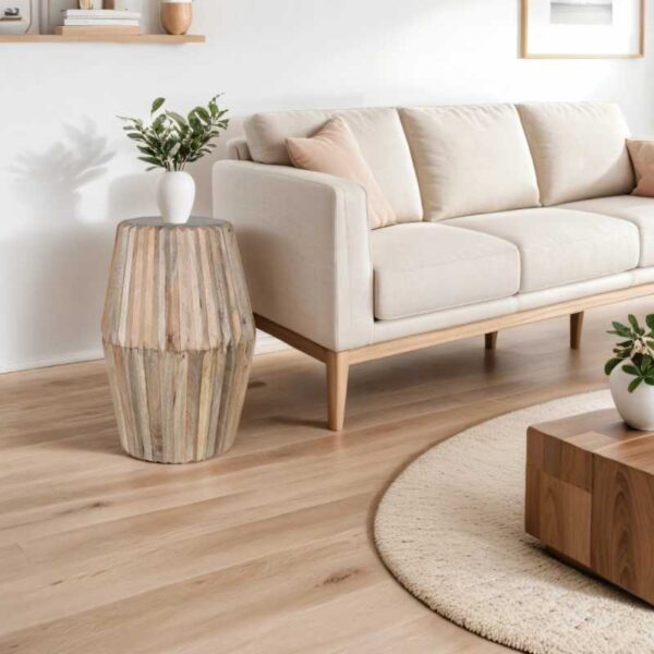 Hudson | Carved Mango Wood Side Table - Image 2