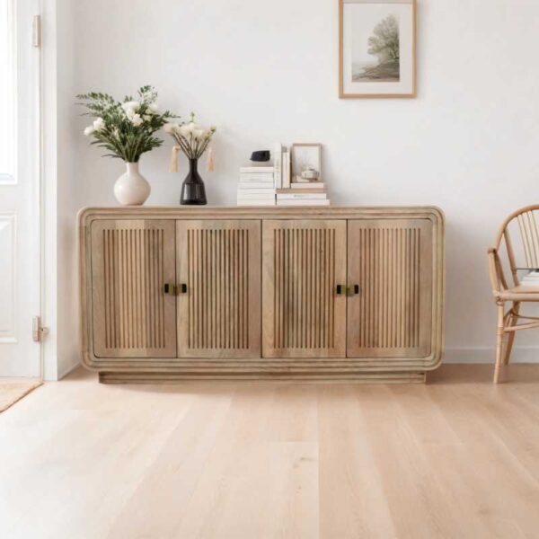 Hudson | Large Sideboard Carved Mango Wood 4 Doors - Image 2