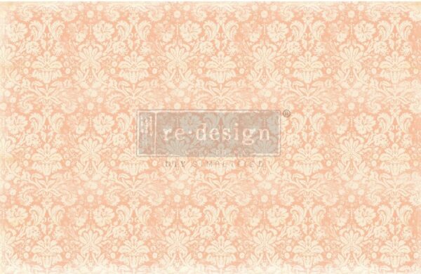 Peach Damask | Redesign with Prima Decoupage Paper