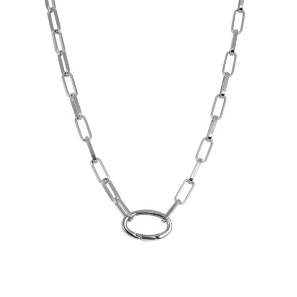 Silver Square Chain Necklace - Image 2