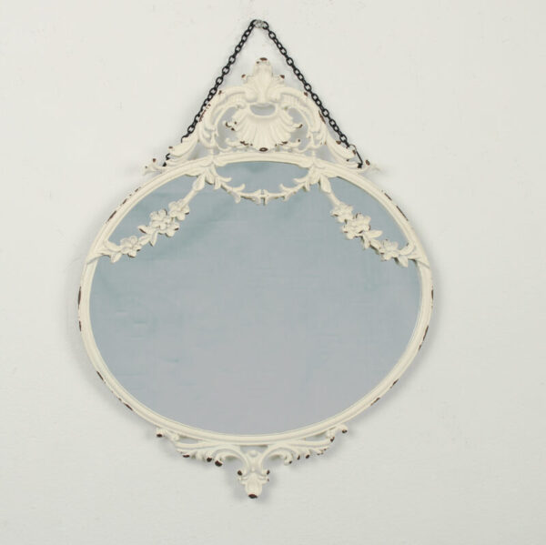 Vintage Style White Mirror With Swags