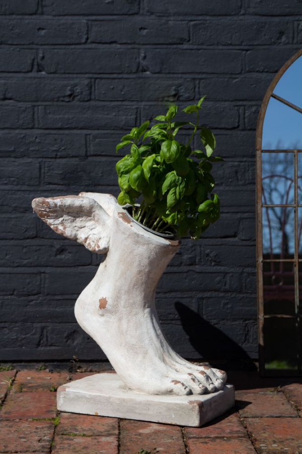 Large Rustic Stone Effect Winged Foot Planter - Image 2