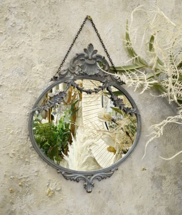 Vintage Style Grey Mirror With Swags - Image 2