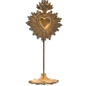 Gold "Sacred Heart" Ornament on Stand