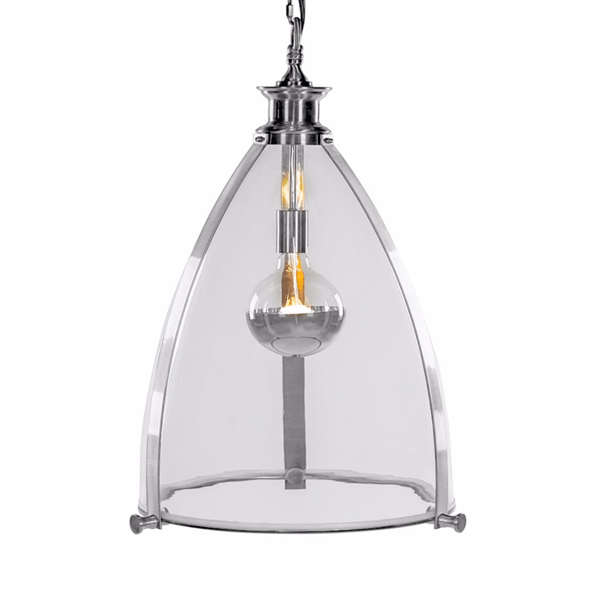 Chrome And Glass Lantern Ceiling Light