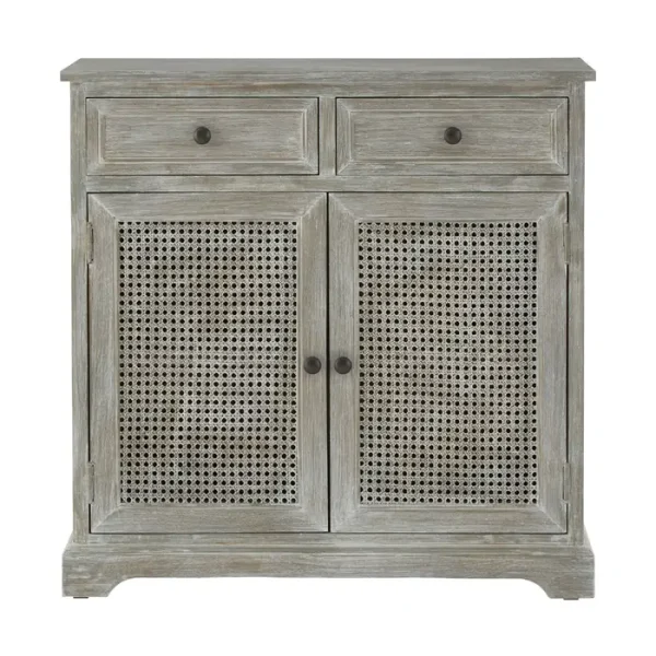Heritage natural wood washed finish lattice door cabinet