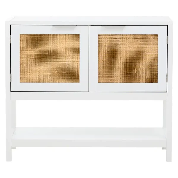Sherman White Wood Side Cabinet