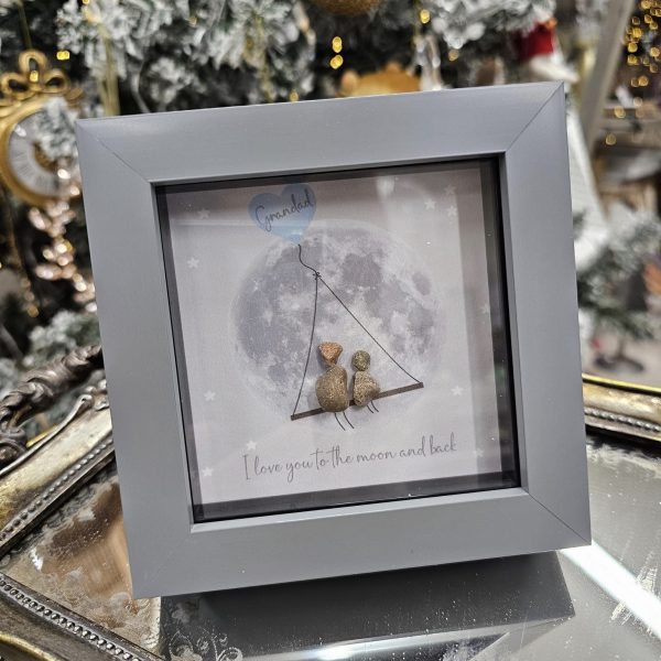 Handmade Pebble Art | Love You To The Moon & Back Grandad