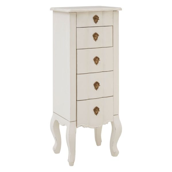 Loire 5 Drawer Small Chest White