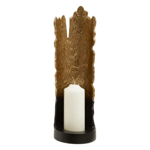Deomali Small Ombre Black and Gold Candle Holder