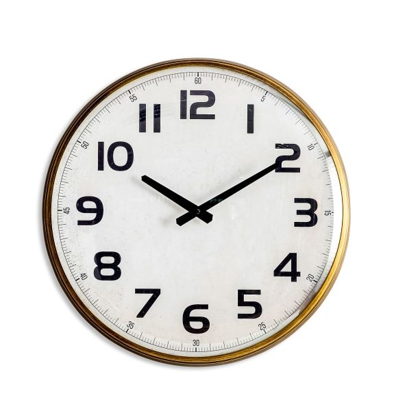 Vintage Station Wall Clock With Convex Glass