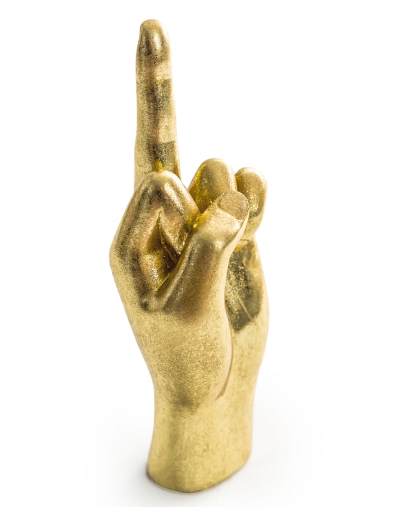 Gold Middle Finger Hand Figure - Image 2