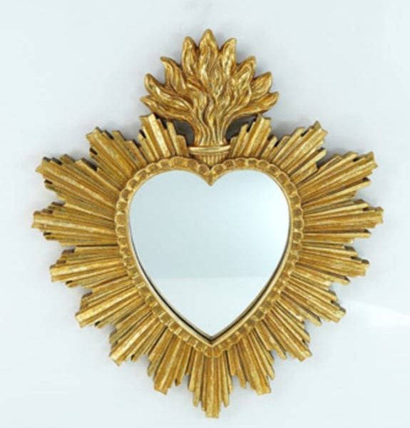 Small Gold Sacred Heart Mirror