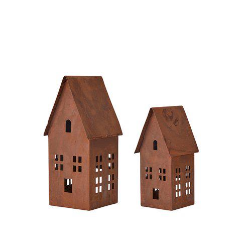 Set Of 2 Rustic Candle Houses