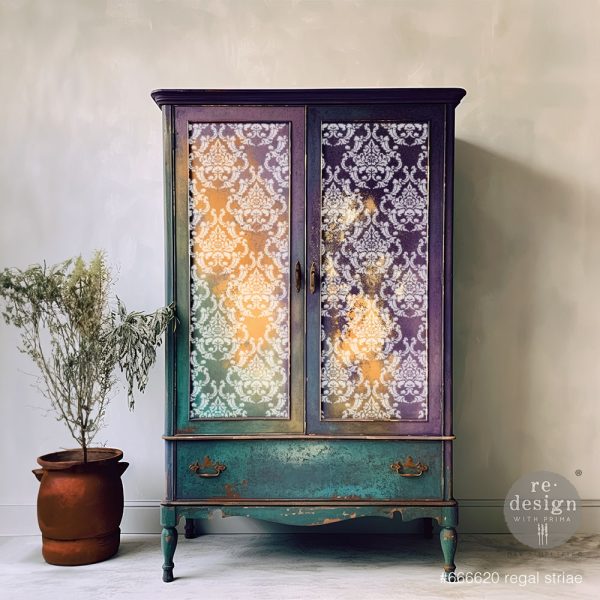 Regal Striae | Redesign With Prima 3D Decor Stencils | 1 pc, sheet size 9" x 12"