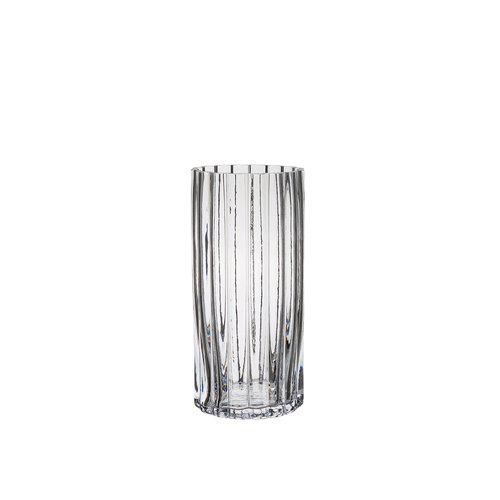 Tall Clear Glass Ribbed Vase