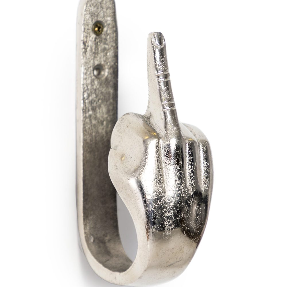 Raw Nickle Middle Finger Coat Hook