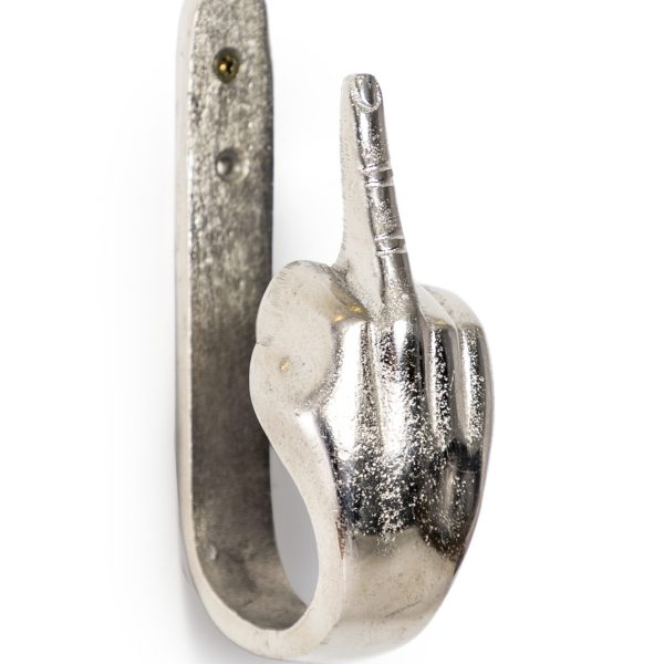Raw Nickle Middle Finger Coat Hook