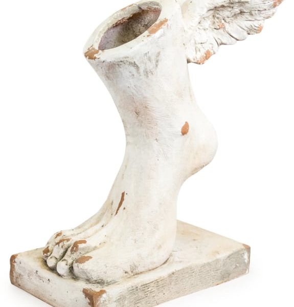 Large Rustic Stone Effect Winged Foot Planter