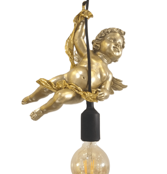 Antique Gold Cherub Ceiling Pendant
