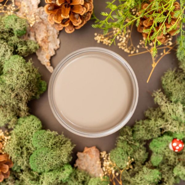 "Cobblestone Chalk Mineral Paint in soft gray, perfect for furniture, home décor, and DIY painting projects."