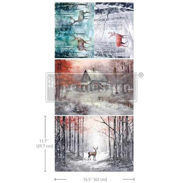 Dashing Through The Pines | Redesign With Prima A3 Decoupage Paper