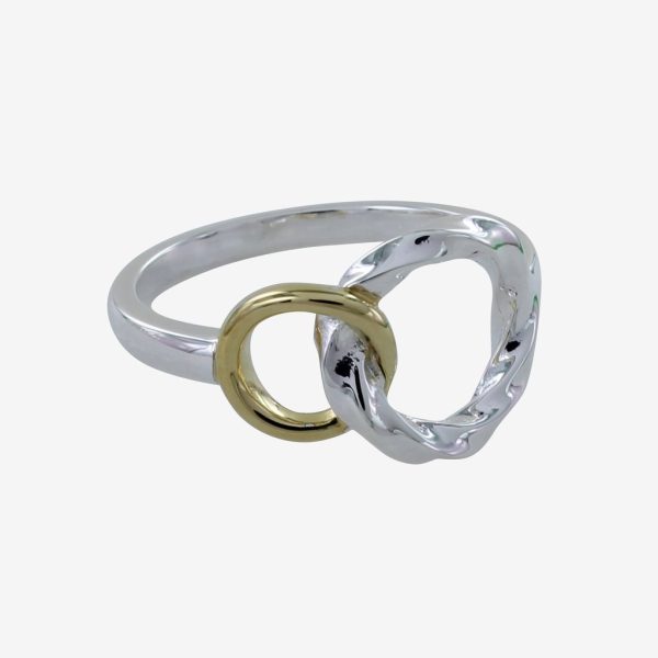 Twin Rope Ring |Sterling silver | Textured ring interlocks with an 18ct gold vermeil