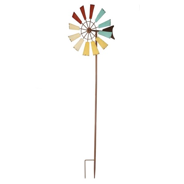 Colour Metal Windmill Garden Stake