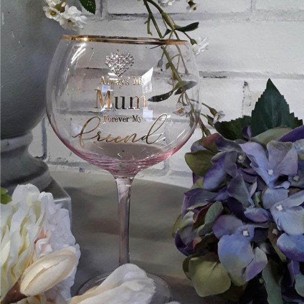 Hearts Design Mum Gin Glass