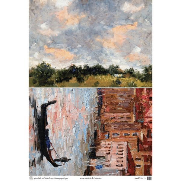 Gondola And Landscape Decoupage Paper | Belles & Whistles | A1 Sheet