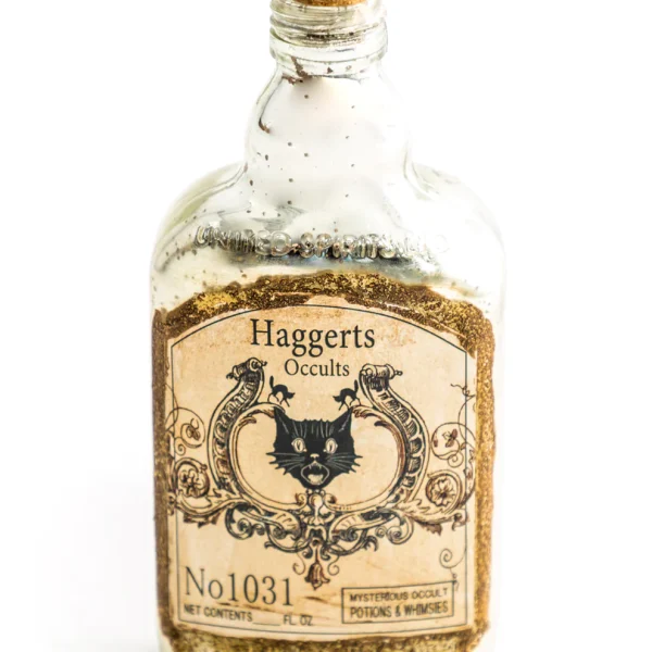 Rustic Antique Silver Glass "Occult" Bottle