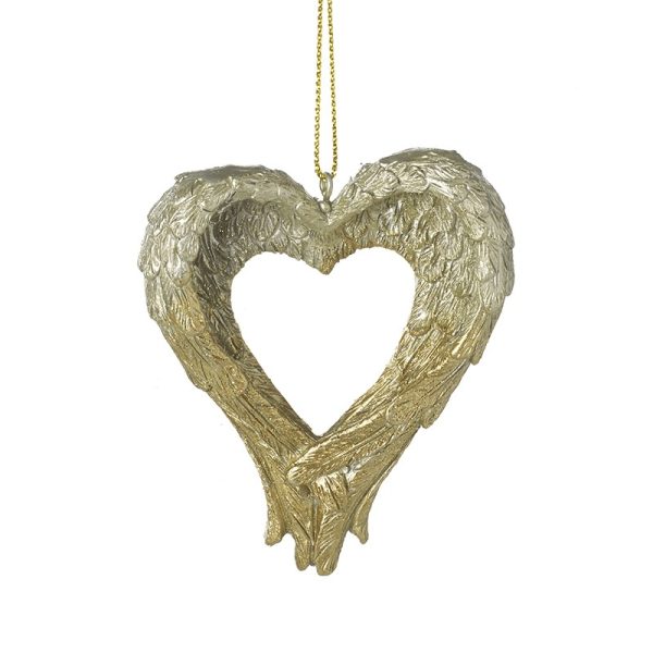 Hanging Gold Glitter Angel Wings