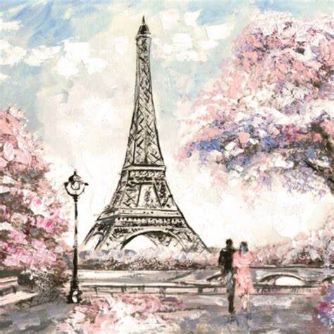 Springtime in Paris A3 Rice Decoupage Paper