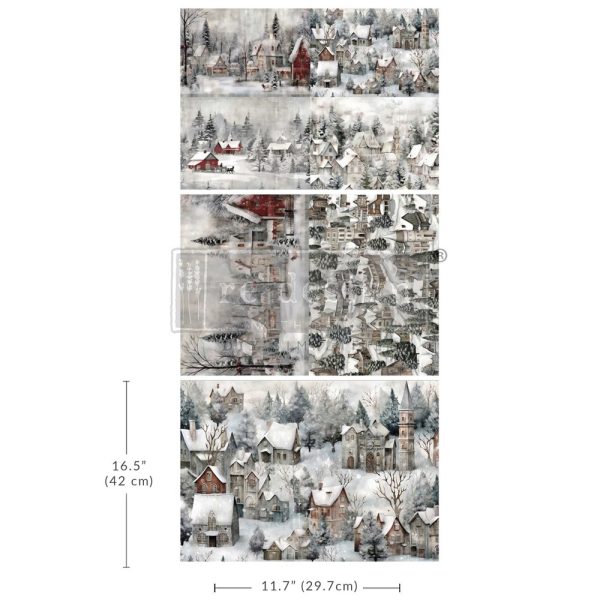 Silent Night Snow Village | Redesign With Prima A3 Fiber Paper Tripple Pack