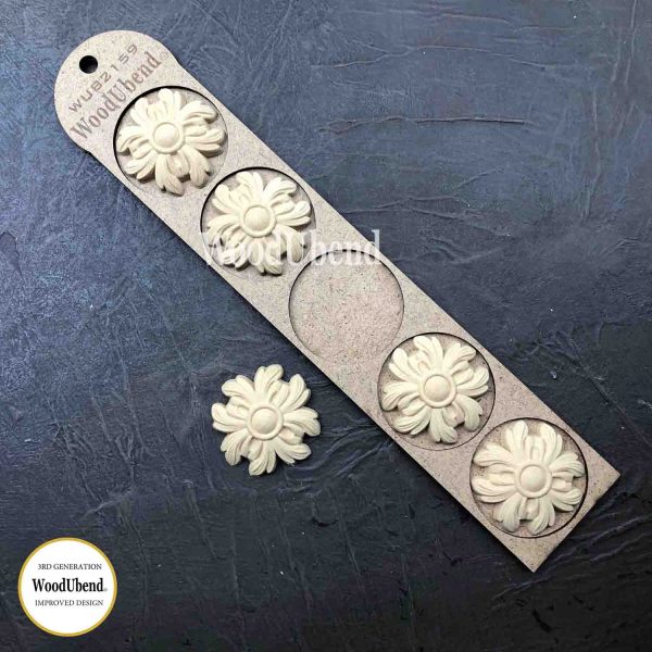 Pack of Five Four Petal Flowers WUB2159 5x5cm