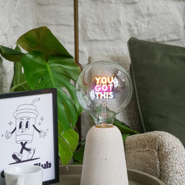 Single Bulb Effect Lamp Holder Spherical Sandstone Concrete Lamp