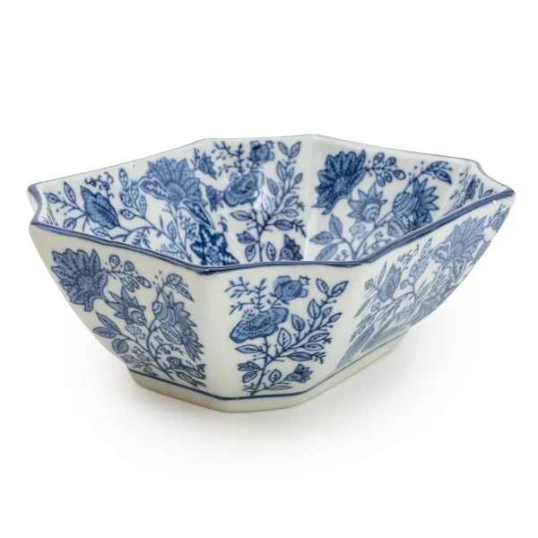 Sumatra Blue & White Rectangular Bowl 7”