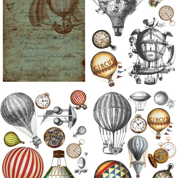 Hot Air Balloons & Clocks | Belles And Whistles | Decor Transfer