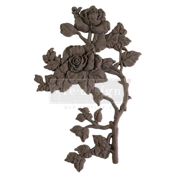 Lush Rêverie Right Décor Poly™ appliqué with cascading roses and foliage.