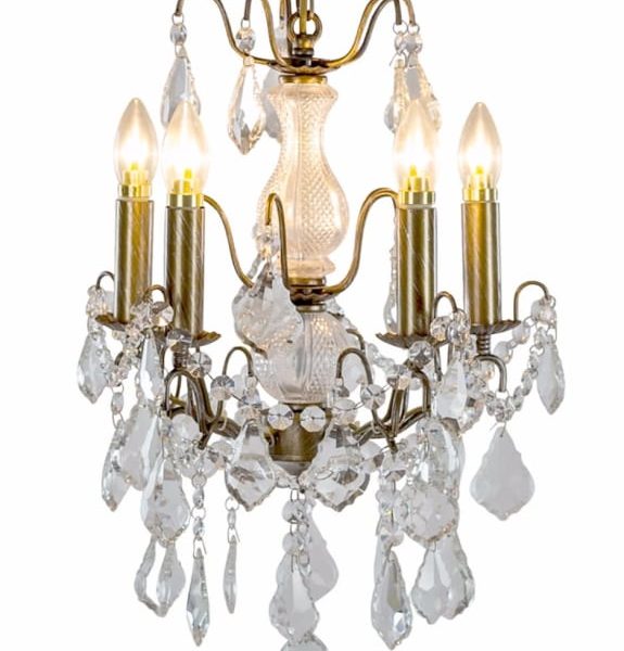 Gold Small 5 Branch French Chandelier