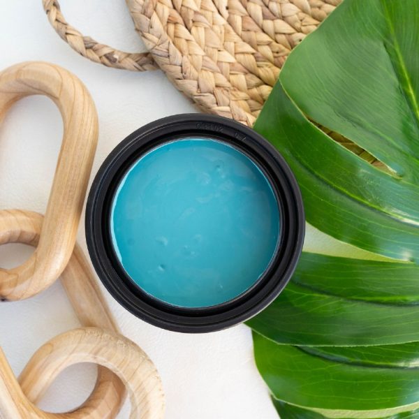 Cerulean Blue Terra Clay Paint showing a smooth, matte clay finish in a vivid blue tone.