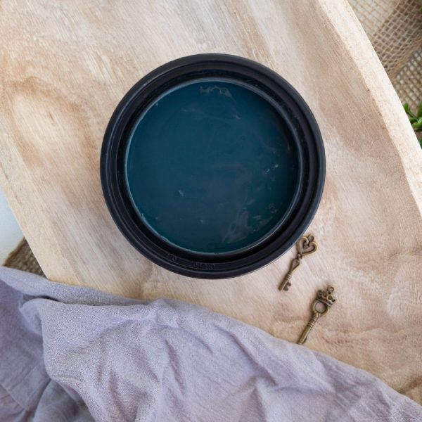 London Blue Terra Clay Paint with a smooth, matte clay finish in a rich, moody blue tone.